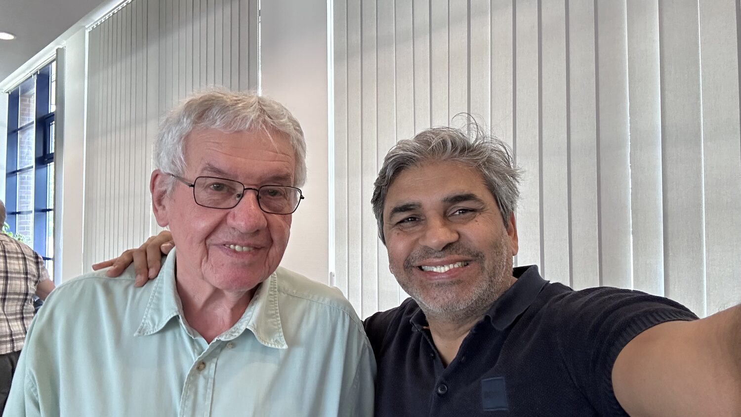 Tarry Singh with a consortium colleague at the venue during a break.